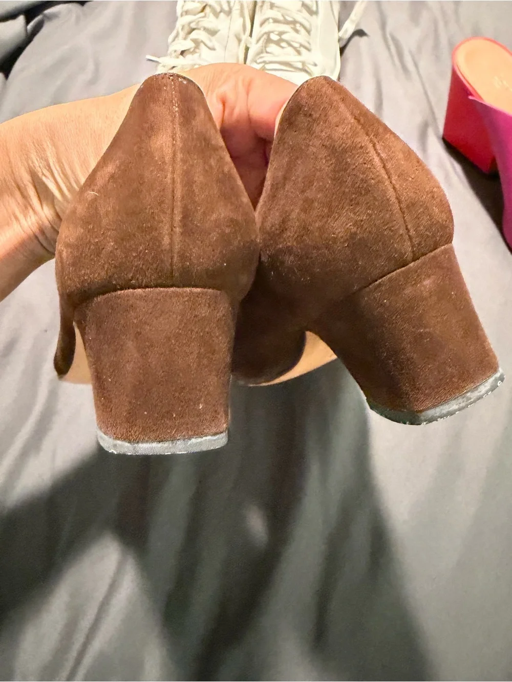 Vintage Chanel Brown Suede CC Cap-Toe Pumps